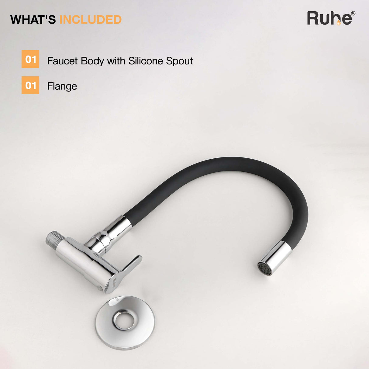 Pavo Wall Mount Kitchen Sink Tap with Coloured Flexible Silicone Spout