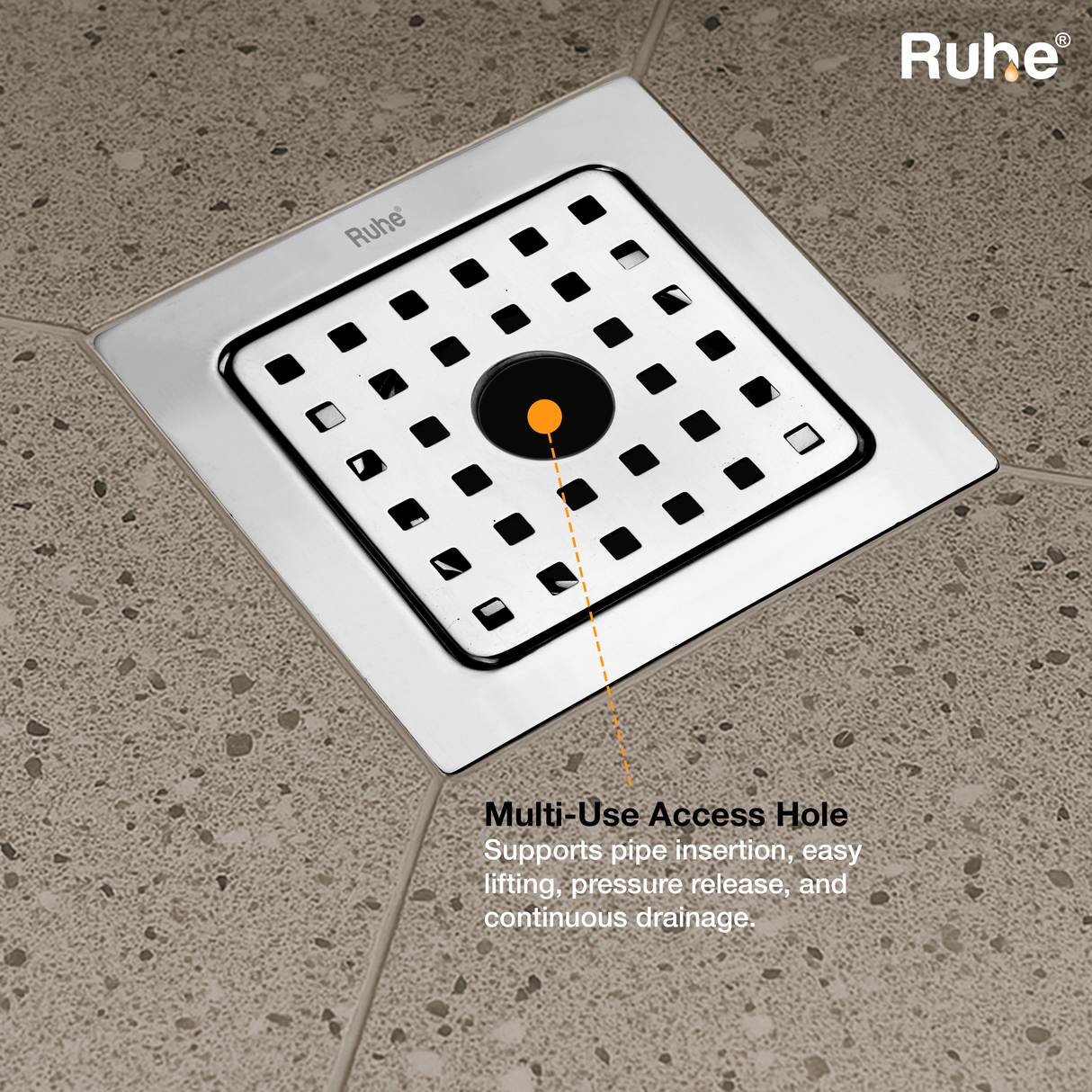 Check Square Flat Cut Floor Drain