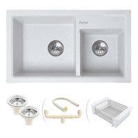 Quartz Double Bowl Kitchen Sink (31 x 18 x 9 Inches)