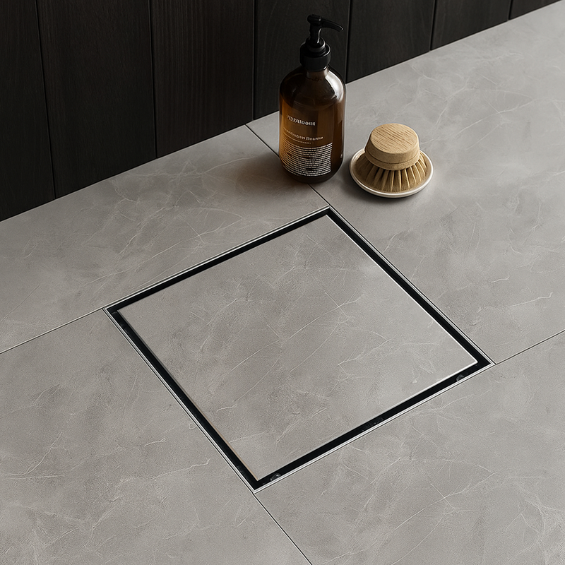 Tile-Insert Shower Drain Channel (8 x 8 Inches)
