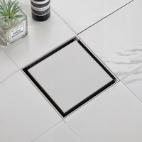 Marble-Insert 304-Grade Square Floor Drain with Cockroach Trap (6 x 6 Inches)