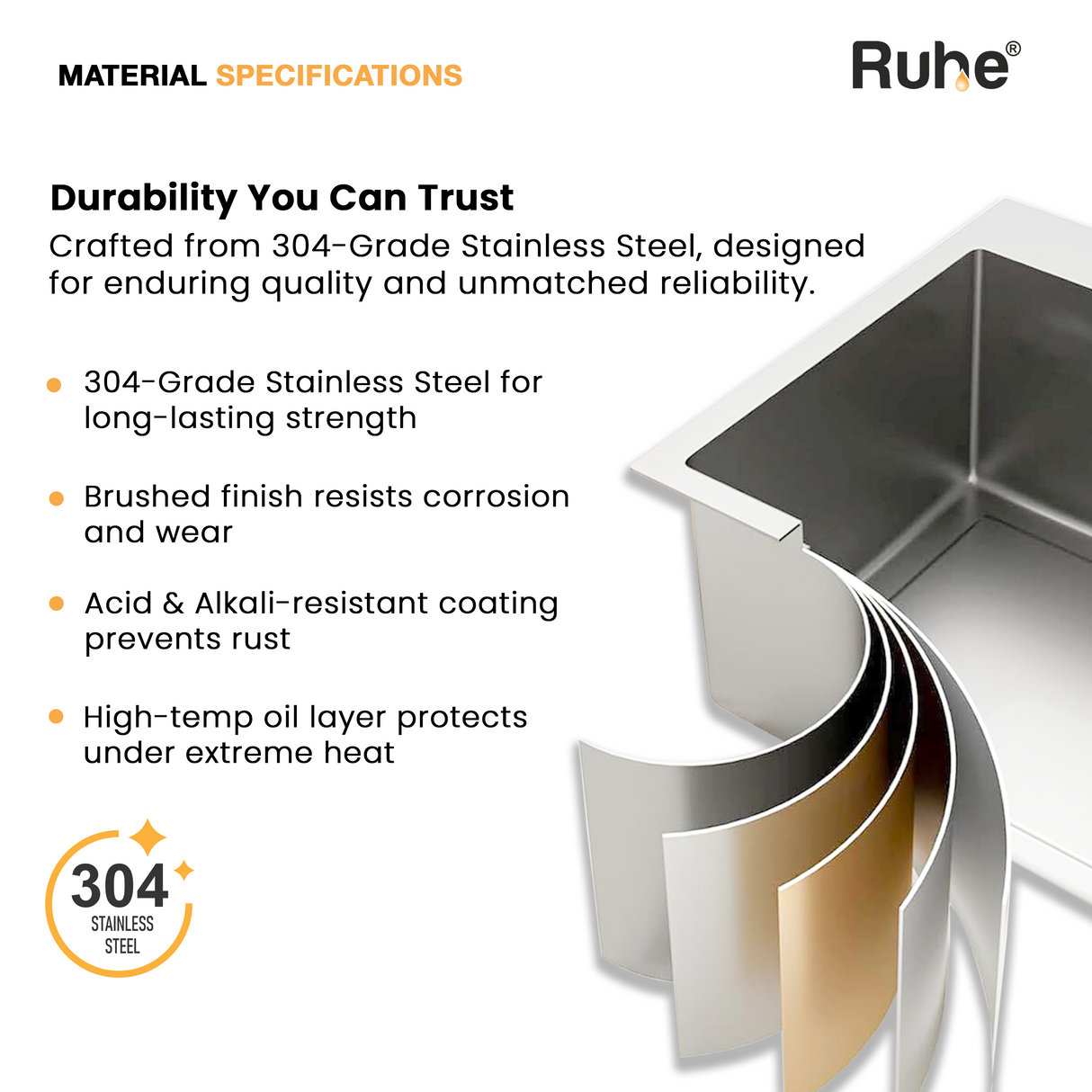 Handmade Single Bowl Kitchen Sink (32 x 20 x 10 Inches)