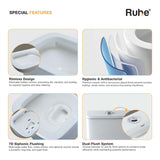 Athos One Piece Western Commode with Built-In Jet, rimless design