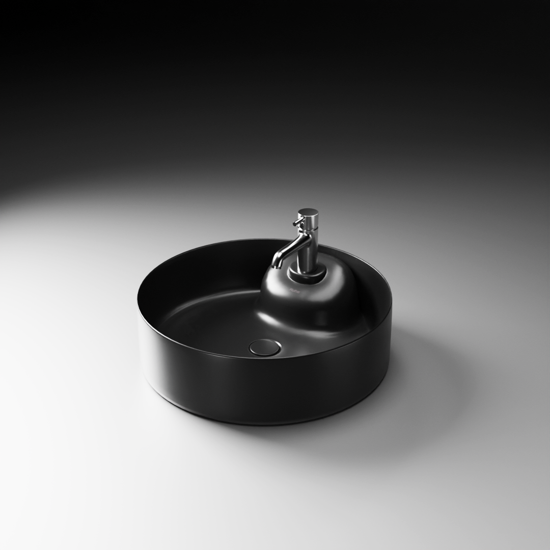 Echo Table Top Wash Basin (Matte Black) - by Ruhe