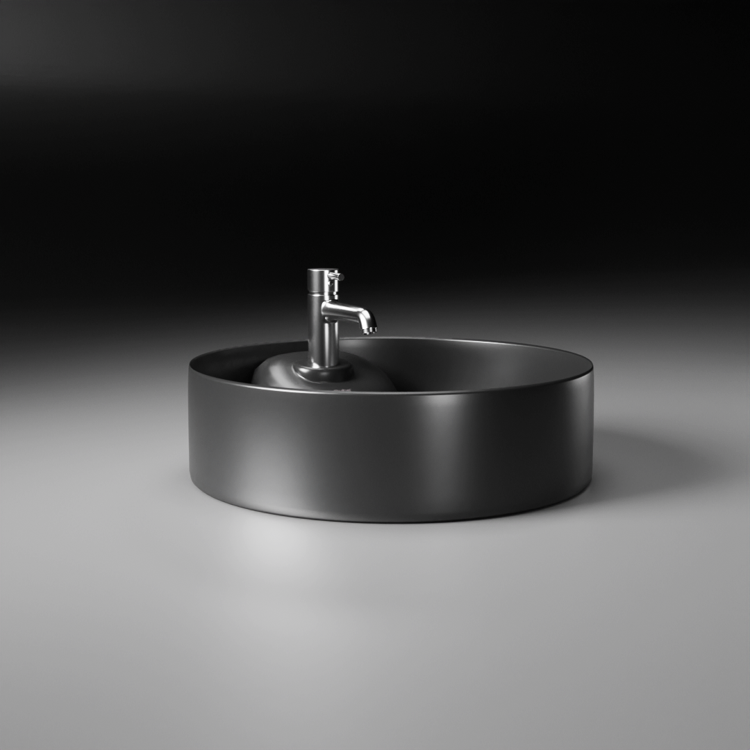 Echo Table Top Wash Basin (Matte Black) - by Ruhe