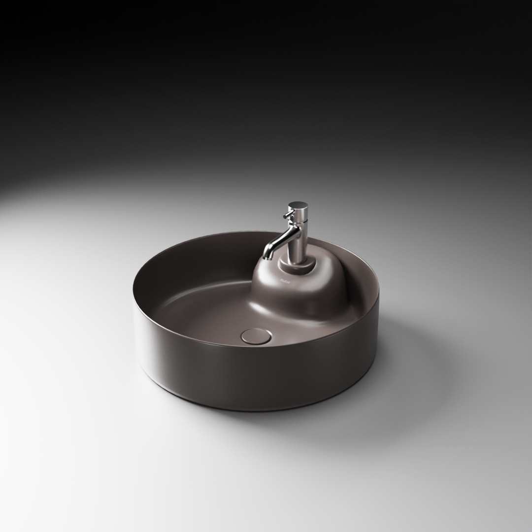 Echo Table Top Wash Basin (Matte Brown) - by Ruhe