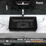 Black Electra Table-Top Wash Basin (Depth)