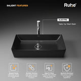 Black Electra Table-Top Wash Basin (Features)