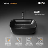 Black Norma Table Top Wash Basin (Salient Features)
