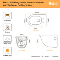 Blanco Wall-Hung Western Commode