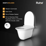 Blanco Wall-Hung Western Commode, What's Included