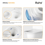 Blanco Wall-Hung Western Commode, rimless design