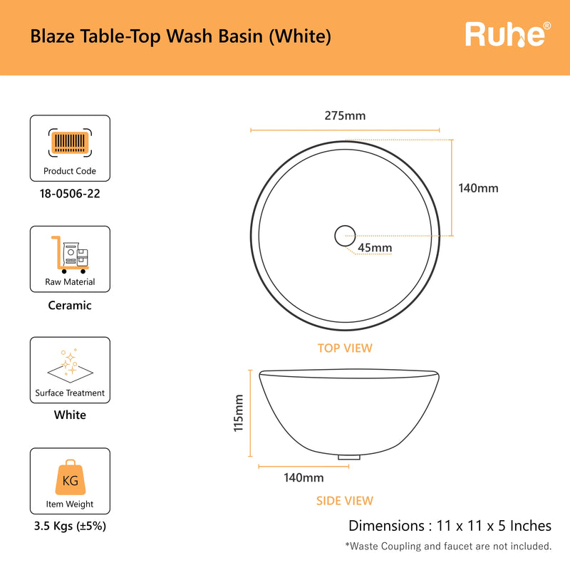 Blaze Table Top Wash Basin