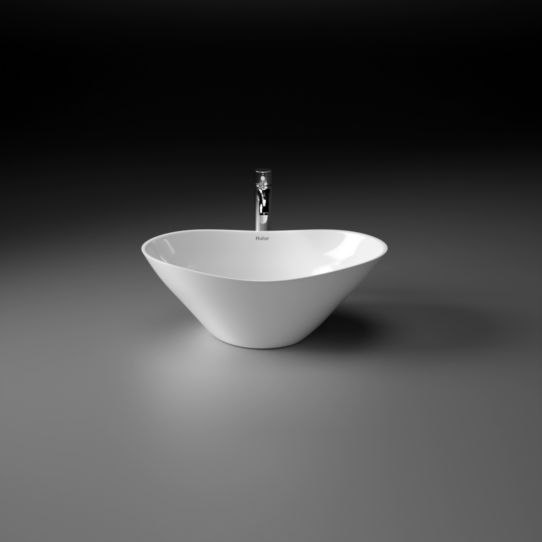 Carina Table Top Wash Basin (White) - by Ruhe