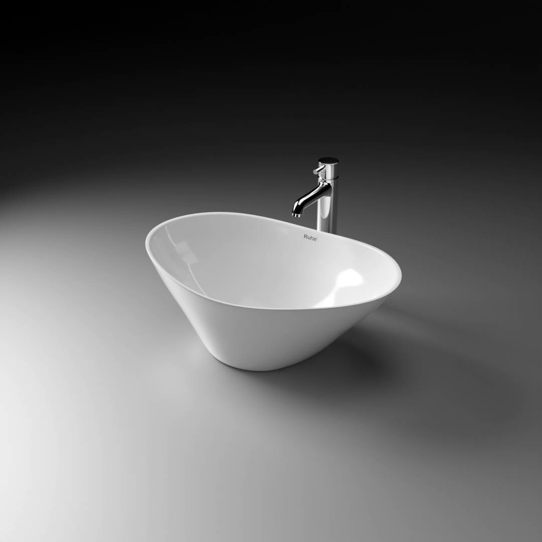 Carina Table Top Wash Basin (White) - by Ruhe