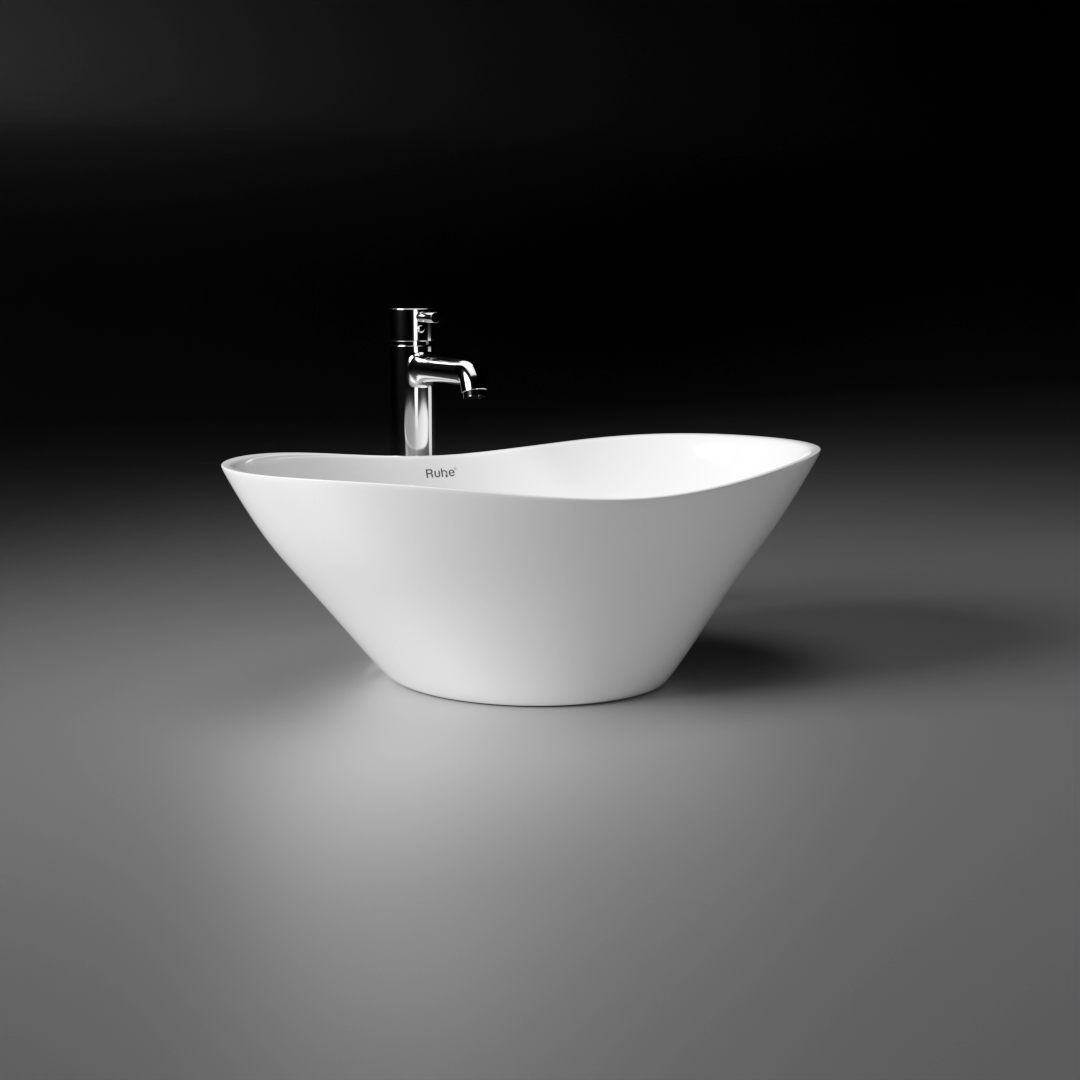 Carina Table Top Wash Basin (White) - by Ruhe