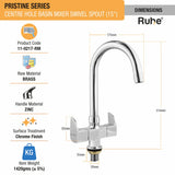 Pristine Deck Mount Wash Basin Mixer Tap with Swivel Spout