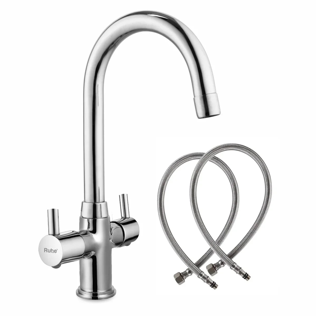 Kara Deck Mount Wash Basin Mixer Tap with Swivel Spout
