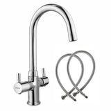 Kara Deck Mount Wash Basin Mixer Tap with Swivel Spout