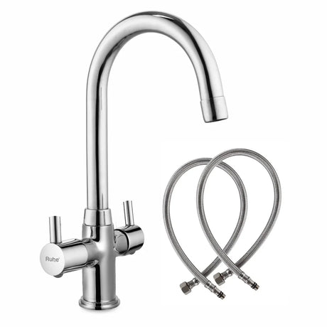 Kara Deck Mount Wash Basin Mixer Tap with Swivel Spout