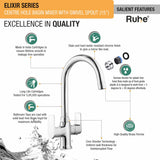 Elixir Deck Mount Wash Basin Mixer Tap with Swivel Spout