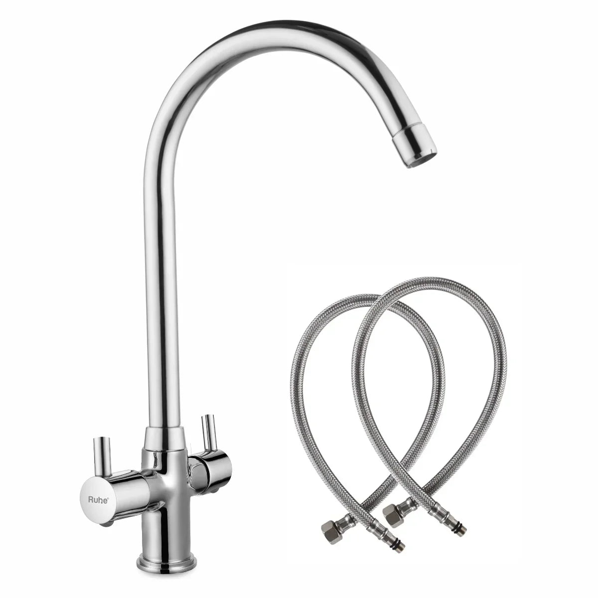 Kara Deck Mount Wash Basin Mixer Tap with Swivel Spout