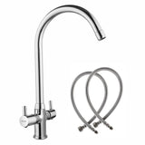 Kara Deck Mount Wash Basin Mixer Tap with Swivel Spout