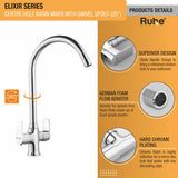 Elixir Deck Mount Wash Basin Mixer Tap with Swivel Spout