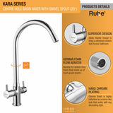 Kara Deck Mount Wash Basin Mixer Tap with Swivel Spout