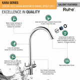 Kara Deck Mount Wash Basin Mixer Tap with Swivel Spout
