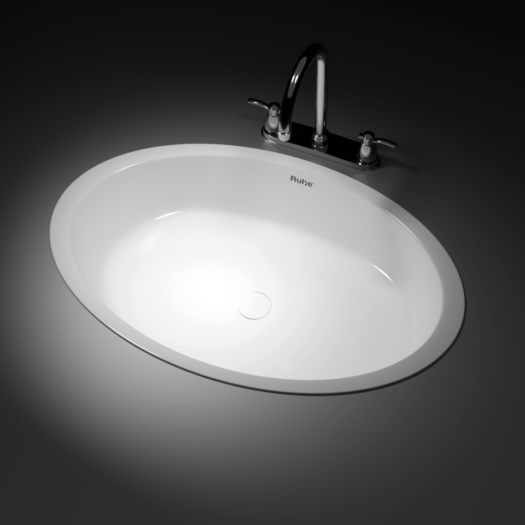 Collar Counter Wash Basin (White) - by Ruhe