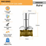 Pavo Concealed Stop Valve