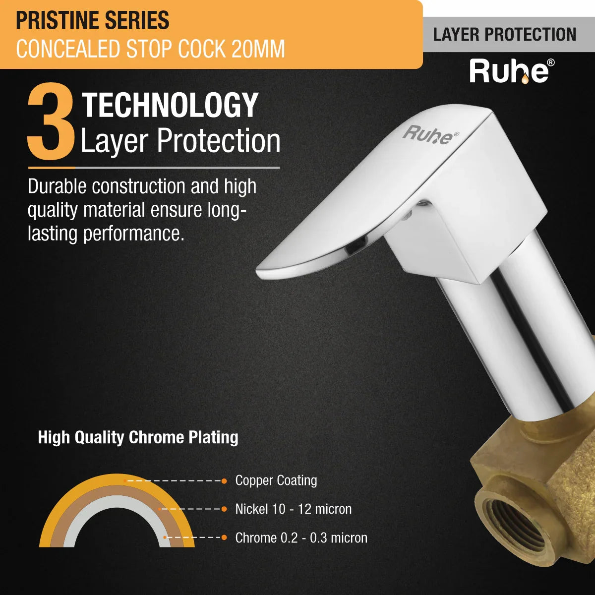 Pristine Concealed Stop Valve Brass Faucet