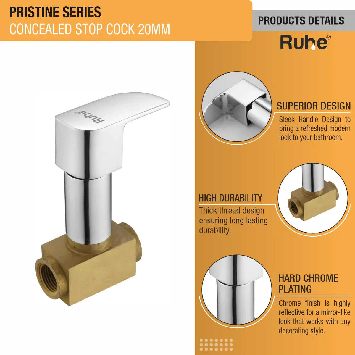 Pristine Concealed Stop Valve Brass Faucet