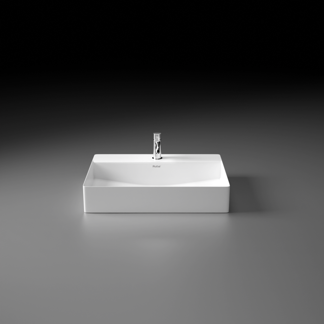 Crux Table Top Wash Basin (White) - by Ruhe