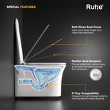 Crystal Wall-Hung Western Commode, P Trap 