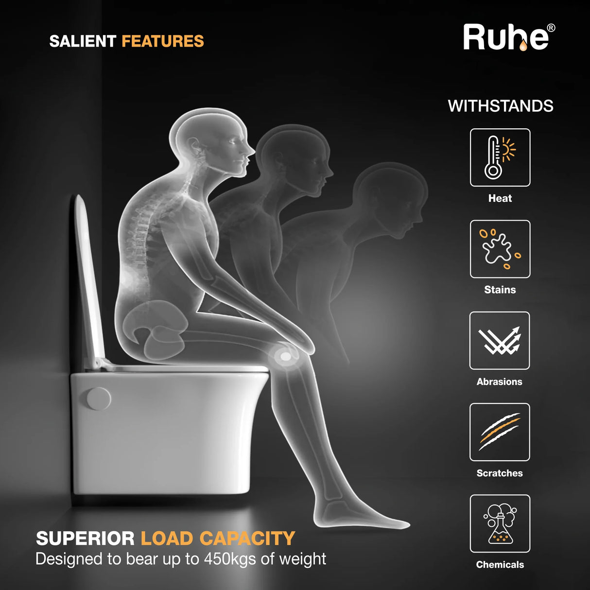 Crystal Wall-Hung Western Commode