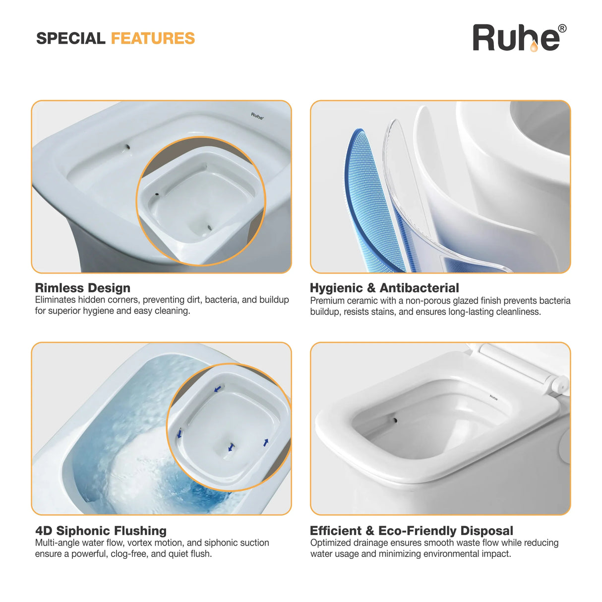 Crystal Wall-Hung Western Commode