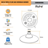 Delta Multiflow Overhead Shower Dimensions