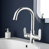 Demure Deck Mount Wash Basin Mixer Tap with Swivel Spout