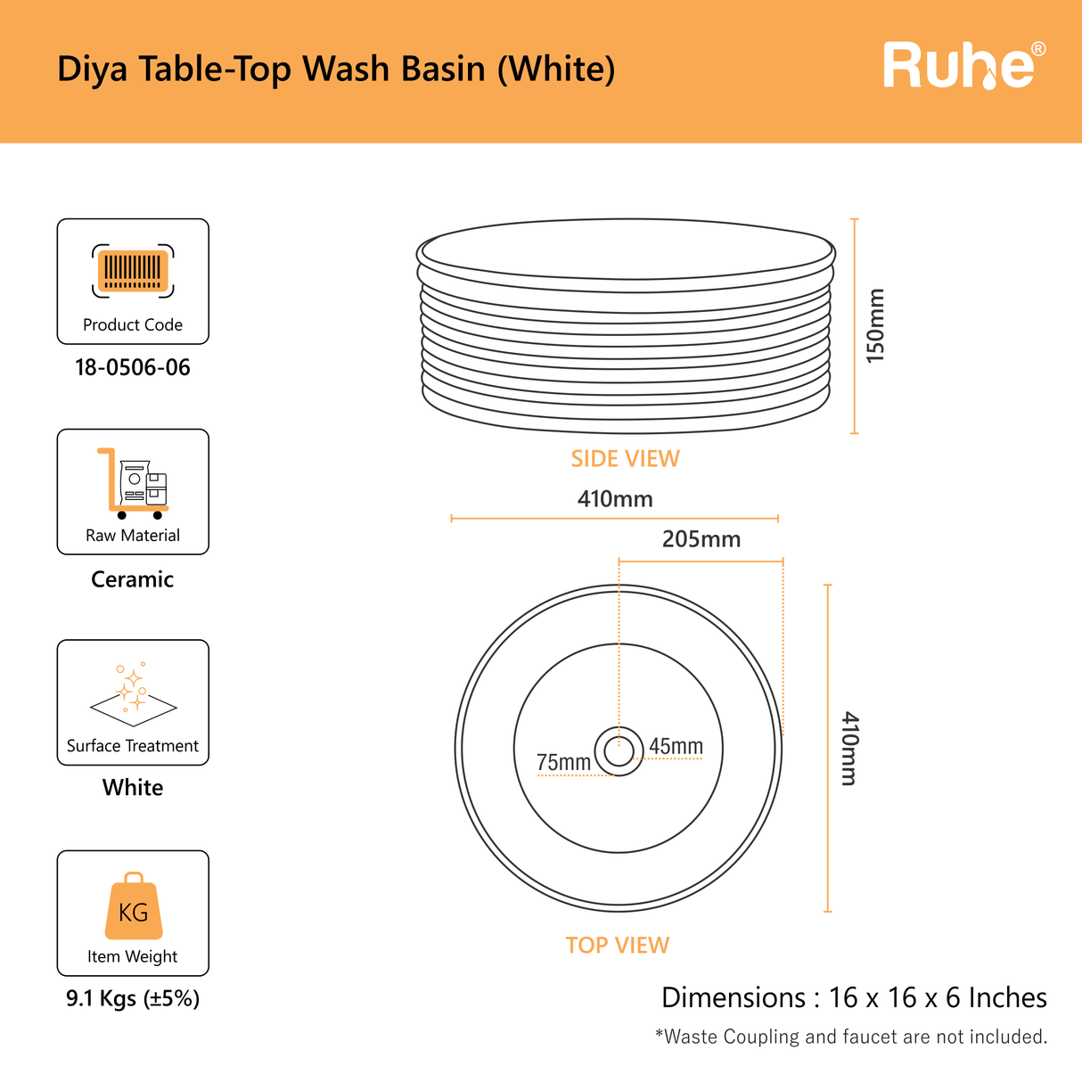 Diya Table-Top Wash Basin