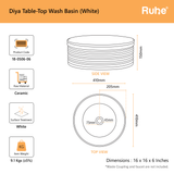 Diya Table-Top Wash Basin (dimensions)