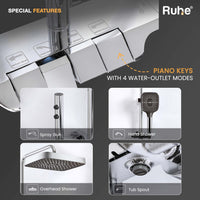Drizzle 4-Function Brass Smart Shower Panel Set