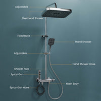 Drizzle 4-Function Brass Smart Shower Panel Set