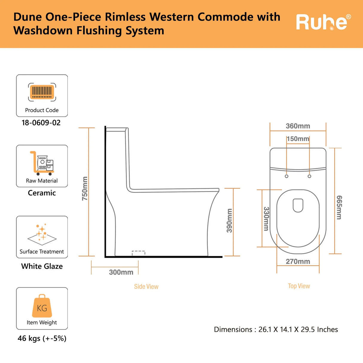 Dune One-Piece Western Commode