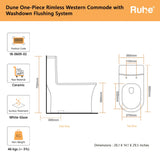 Dune One-Piece Western Commode(Dimensions)