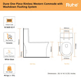Dune One-Piece Western Commode P Trap(Dimensions)