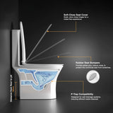 Dune One-Piece Western Commode P Trap, Soft-Close Seat Cover