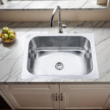 Square Single Bowl 304-Grade Kitchen Sink (26 x 20 x 9 inches)– by Ruhe