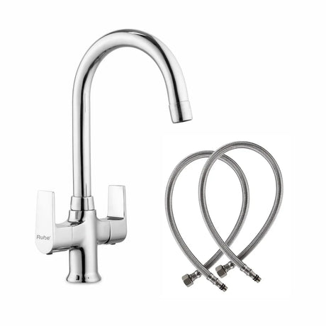 Elixir Deck Mount Wash Basin Mixer Tap with Swivel Spout
